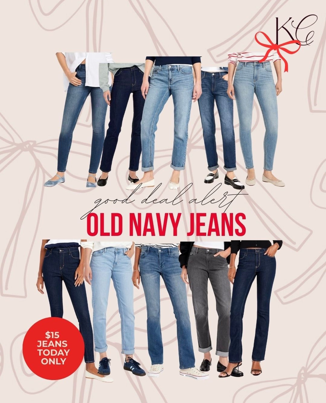 Old Navy has most of their jeans for $15 today only! Great time to grab a pair!

#LTKPlusSize #LTKFindsUnder50 #LTKSaleAlert