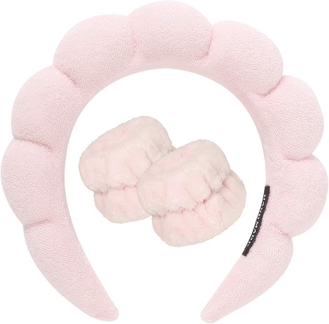 DRESHOW Spa Headband for Washing Face Wristband Set Sponge Soft Terry Cloth Makeup Skincare Non S... | Amazon (UK)