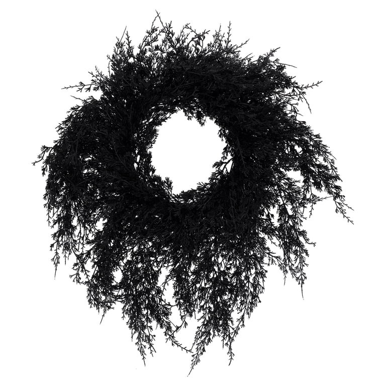 My Texas House Drapey Faux Cedar Wreath, Black, 24" | Walmart (US)