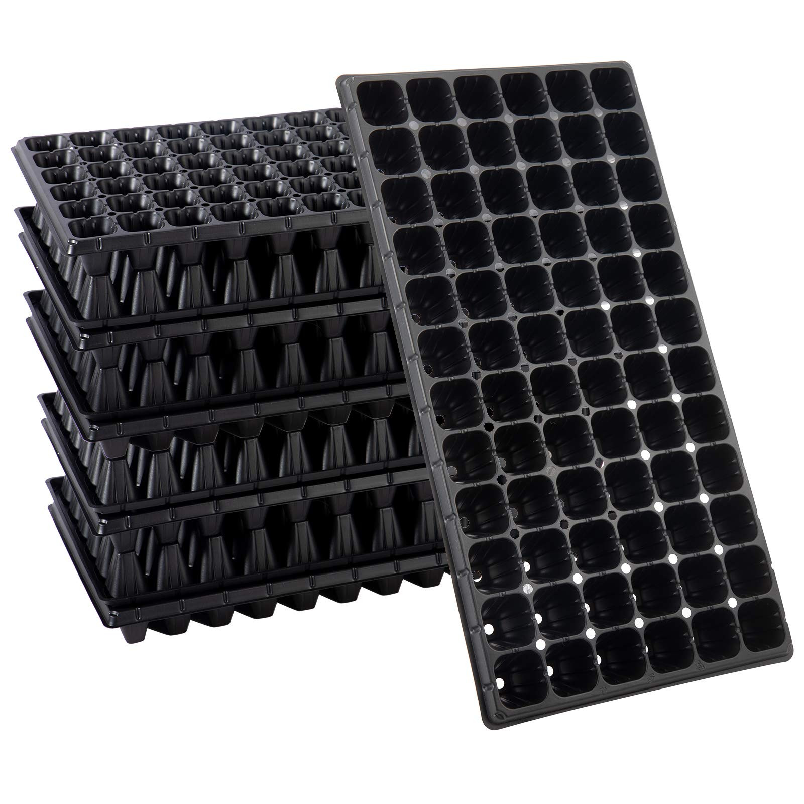 Apipi Seed Starter Tray Fits 1020 Growing Trays - 10 Pcs 72 Cell Reusable Seedling Nursery Trays, Thick Gardening Germination Trays with Drain Holes for Plant Seeds Propagation | Amazon (US)