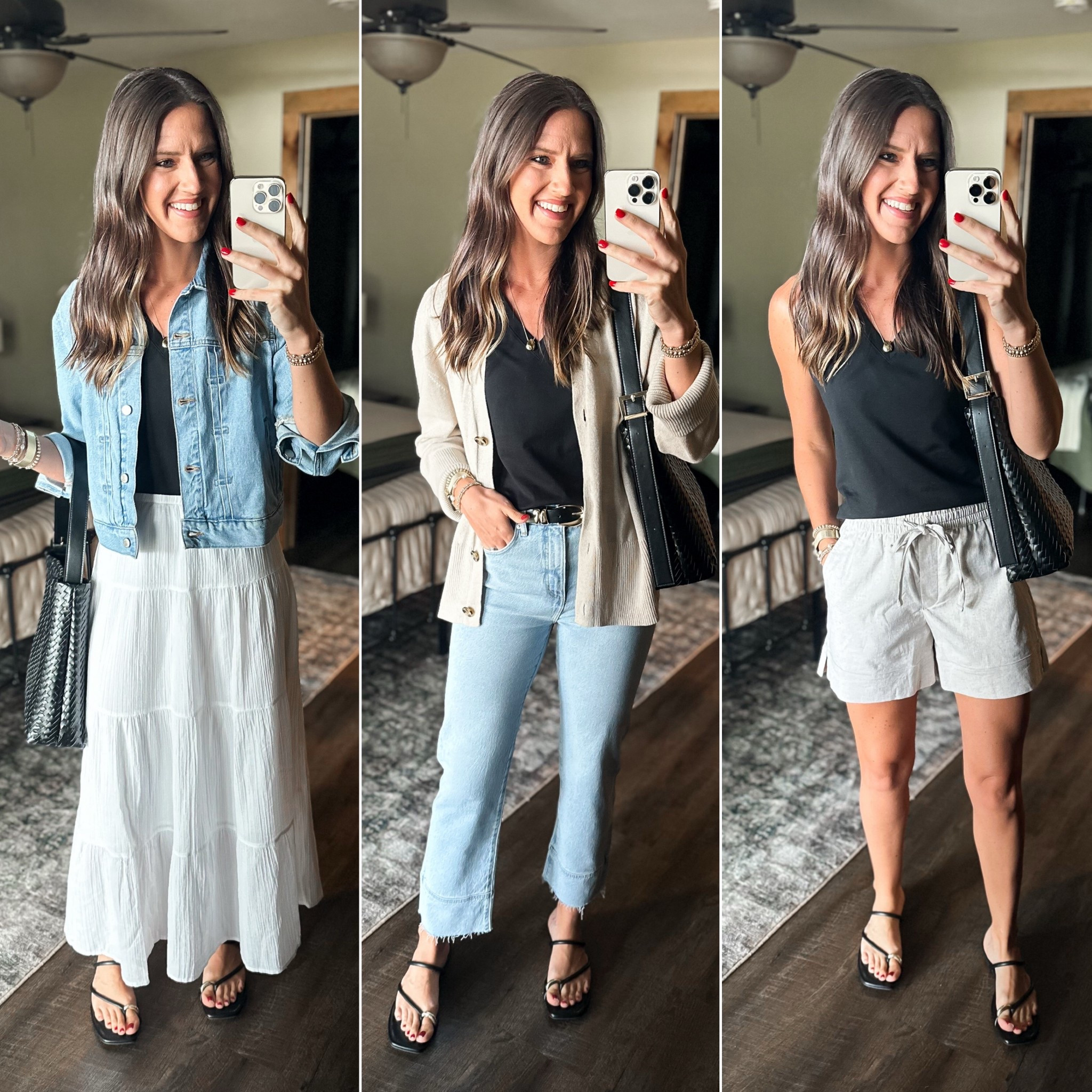 Summer Capsule Wardrobe - Black Tank

Tank (small) 
Skirt (small) 
Jacket (small) 
Jeans (size down, I’m in a 25/0) 
Linking similar cardigan 
Shorts (size down, I’m in a xs) 


#LTKFindsUnder50 #LTKStyleTip #LTKFindsUnder100