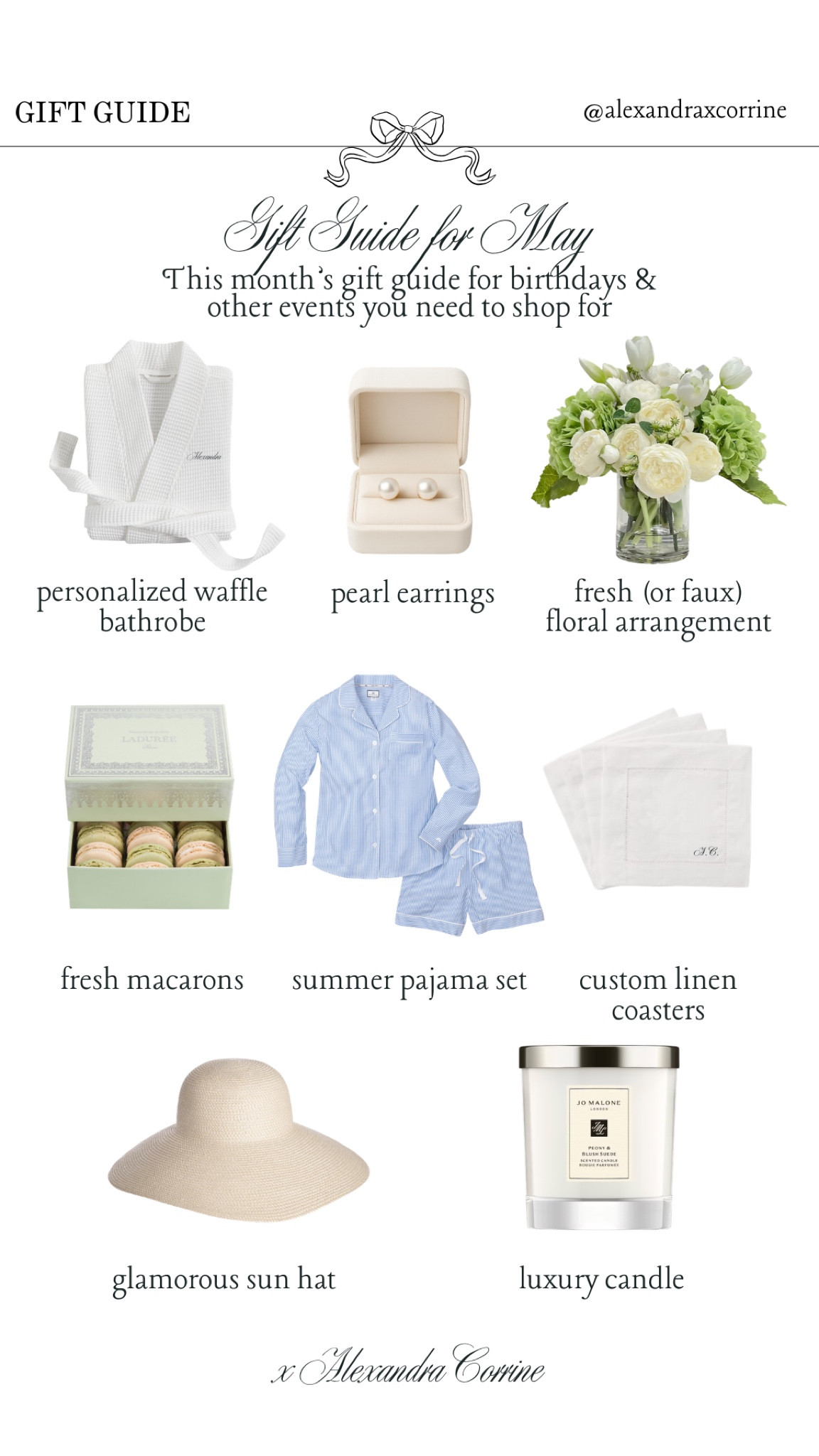 Gift guide for May 🥂 This month’s gift guide for birthdays & any other event you need to shop for 🤍

Gift guide, gift ideas, may, spring, summer, Nancy Meyers, Ralph Lauren aesthetic, chic summer, coastal elegant summer, gifts for her

#LTKSeasonal