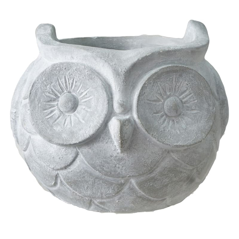 Indoor Owl Shaped Concrete Planter, 10" | At Home
