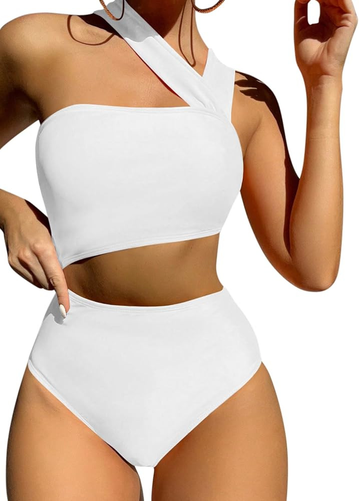 Lilosy Lace Up Open Back Cutout One Piece Swimsuit Cheeky String Tie Side Bathing S... | Amazon (US)