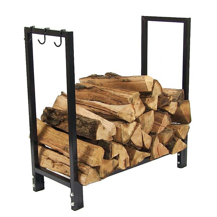 Indoor/Outdoor Steel Log Rack - 30" Black - Sunnydaze Decor | Target