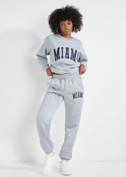 Heather Gray Miami Embroidered Boyfriend Joggers | rue21