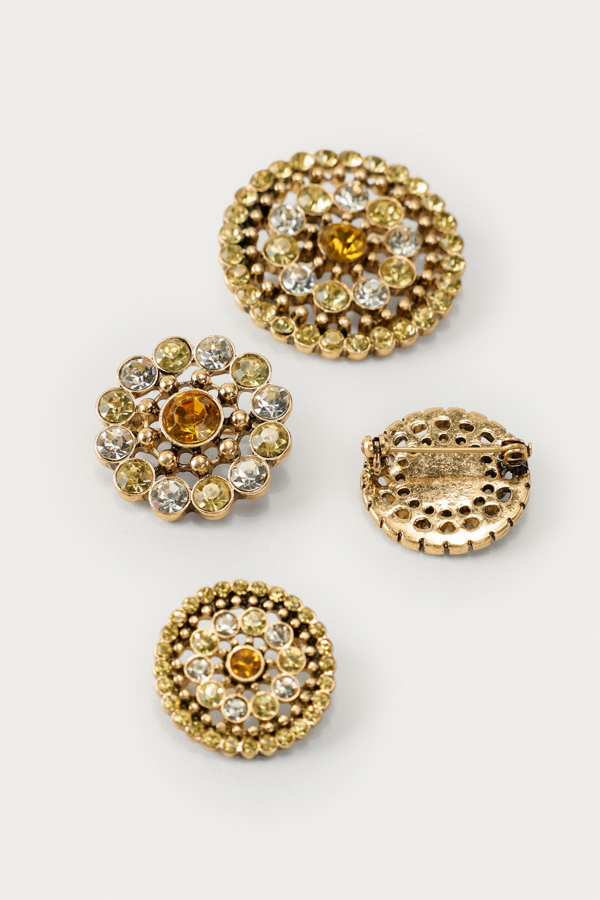 4-PACK OF JEWELED FLOWER BROOCHES MARISA BERENSON X ZARA | Zara US
