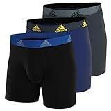 adidas Microfiber, Performance Boxer Briefs Underwear Pack for Men, Black/Team Royal Blue/Impact Yellow/P, X-Large | Amazon (US)