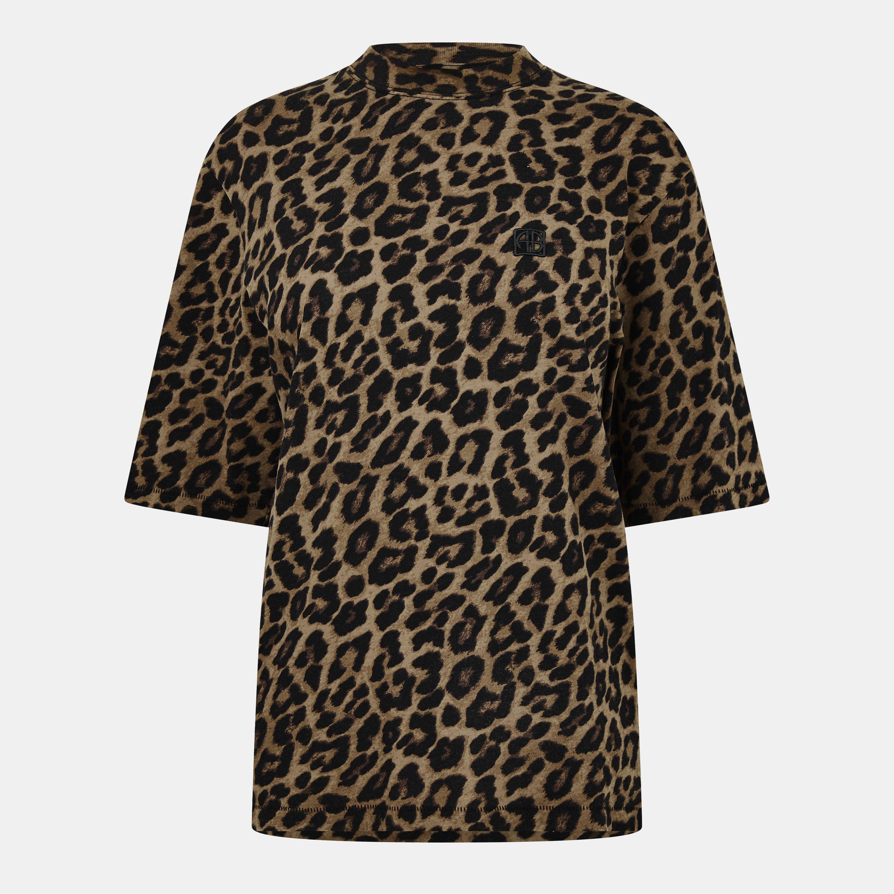Anine Bing Women's Leopard Print Regular Fit T-Shirt | House of Fraser UK