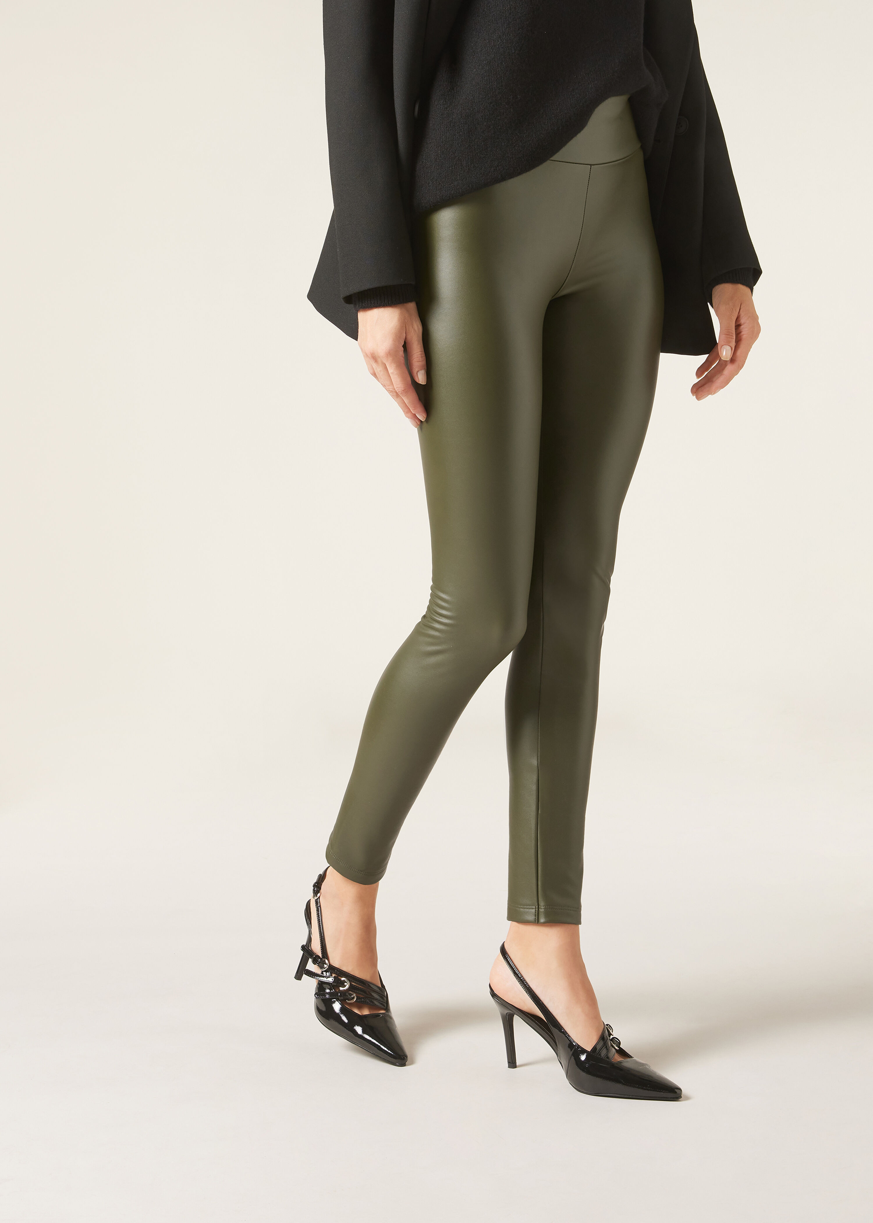 Thermal Leather Effect Leggings | Calzedonia US