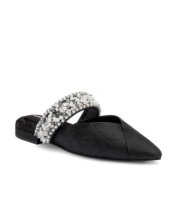 The Swan - Black Jacquard Beaded Cuff | BIRDIES