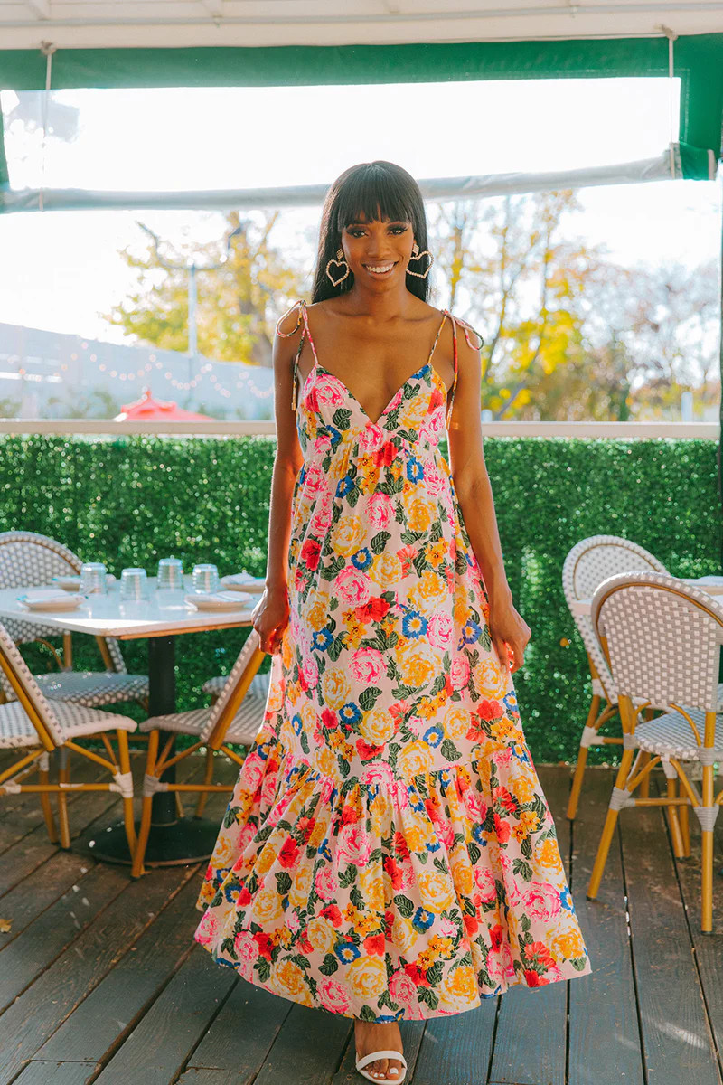 BuddyLove | Soleil Tie-Shoulder Maxi Dress | Monet | BuddyLove