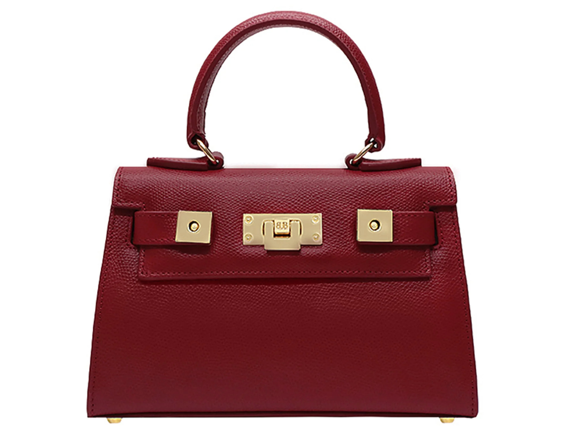 Maya Mignon Dolomite Pebble Print Calf Leather Handbag - Red | Lalage Beaumont