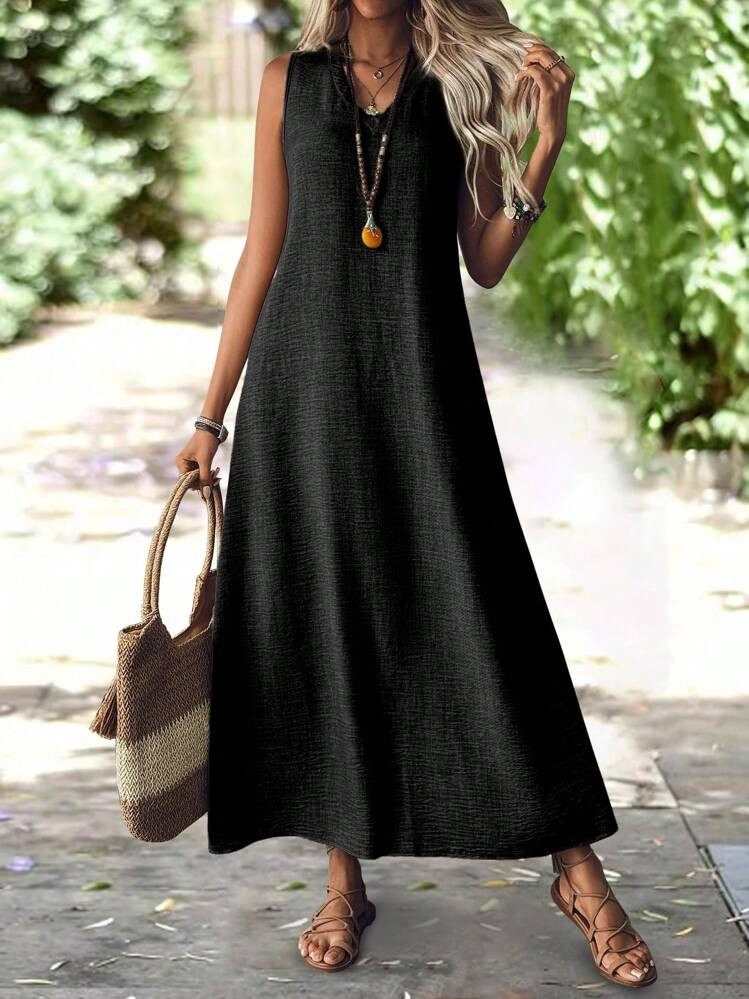 Pay now or in 4 payments of $3.77 
Flash Sale
Women's Casual Sleeveless Dress, Vacation Maxi Women Outfit
4.83
(500+)
Color: Black


Size
US
Size Guide
4 (S)
6 (M)
8/10 (L)
12 (XL)
Curve
90% of customers thought it was true to size 
Not your size? Tell me your size
 | SHEIN