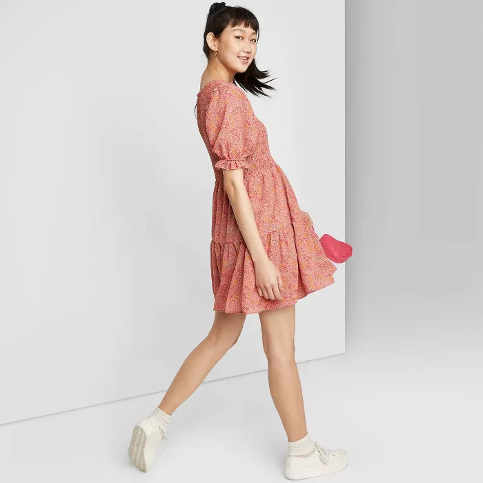 Women's Short Sleeve Smocked Top Tiered Dress - Wild Fable™ | Target