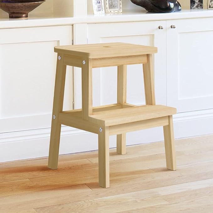 HOUCHICS Wooden Step Stool for Adults with 400lb, Wood Step Stool, Step Stool, Step Stool for Bed... | Amazon (US)