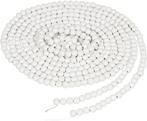 One Holiday Way 18-Foot Extra Long Rustic Matte White Wood Bead Garland Christmas Tree Decoration... | Amazon (US)