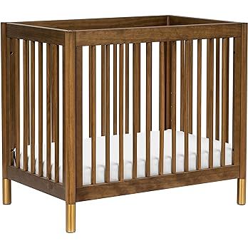 Babyletto Gelato 4-in-1 Convertible Mini Crib in Natural Walnut and Brushed Gold Feet, Greenguard... | Amazon (US)