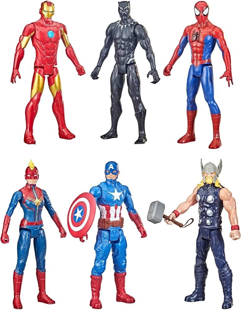 Marvel Titan Hero Series Action Figure Multipack, 6 Action Figures, 12-Inch Toys, Inspired By Mar... | Amazon (US)