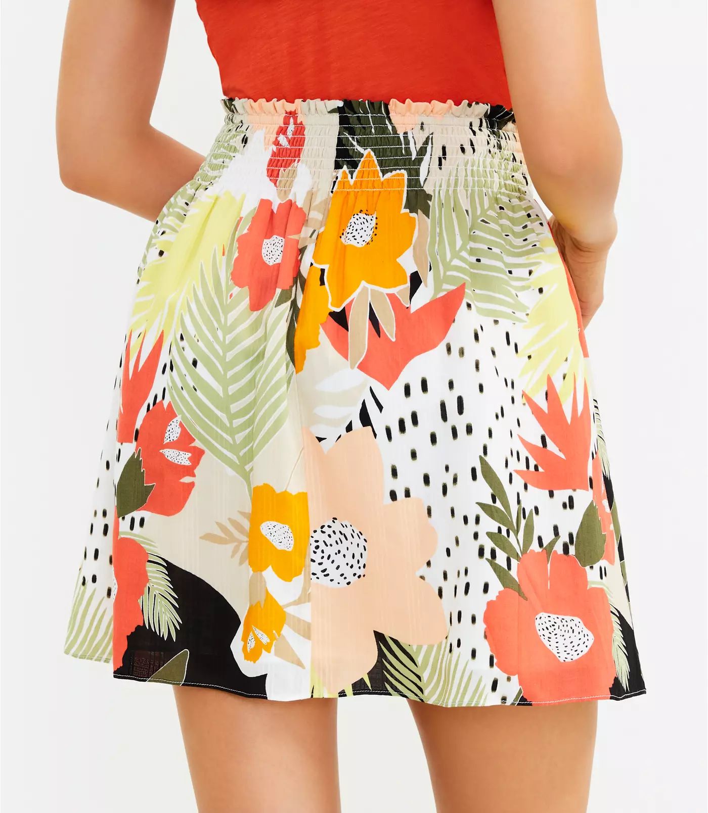 Tropical Smocked Skirt | LOFT | LOFT