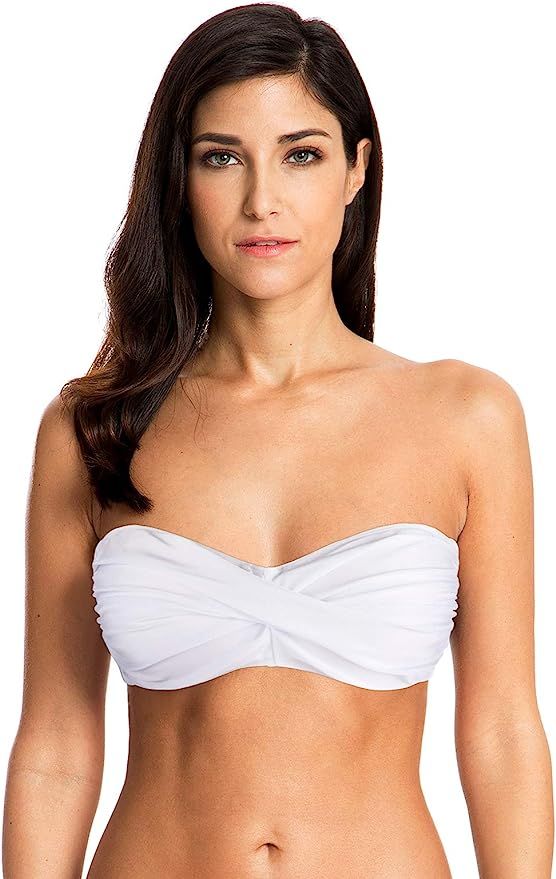 Ocean Blues Women's Swim Standard Twist Bandeau Bikini Top | Amazon (US)