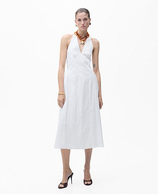 Women's Halter Neck Cotton Midi Dress | Macy's