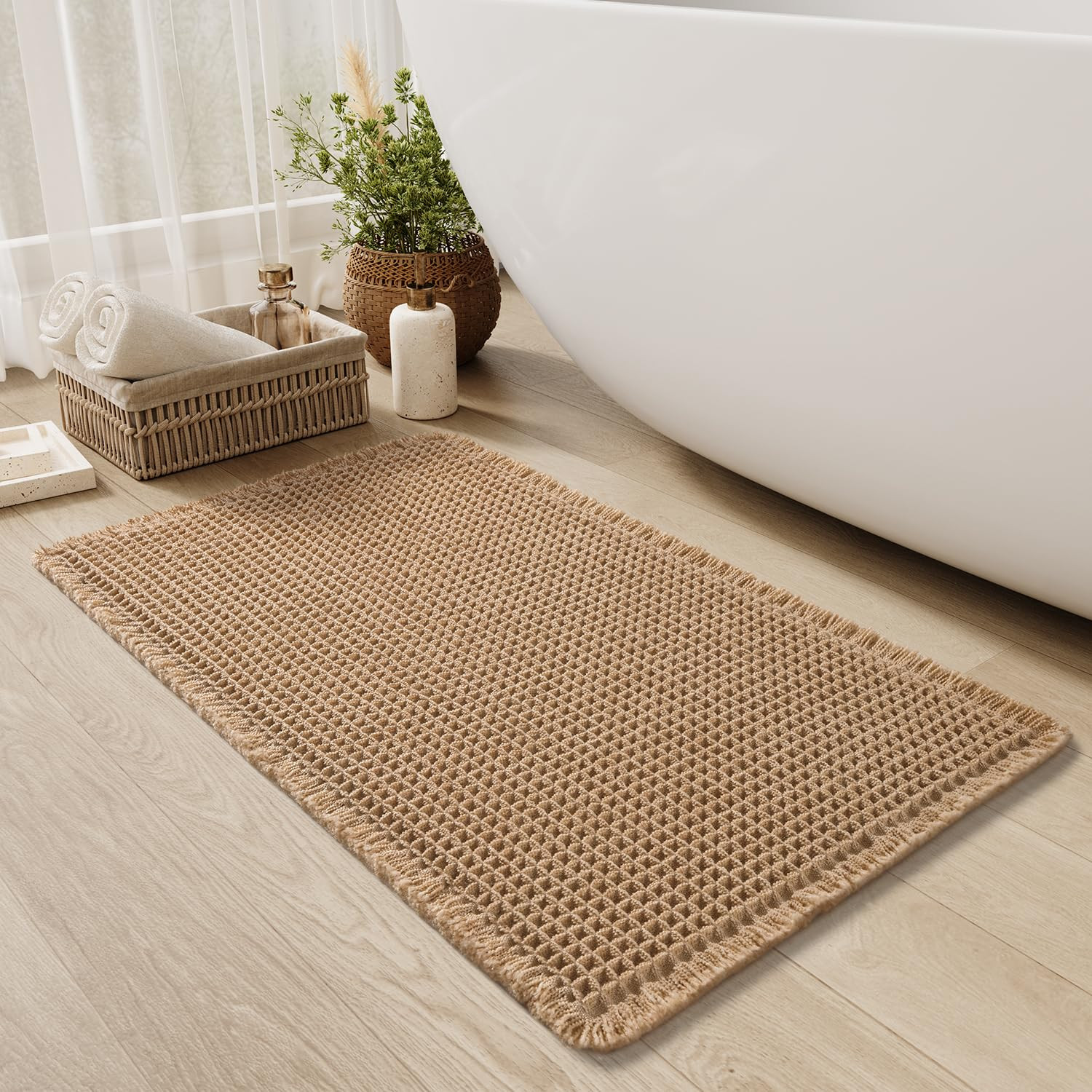 Upgraded Waffle Bath Mat Non Slip Super Absorbent Quick Dry Bath Mats for Bathroom Floor Machine ... | Amazon (CA)