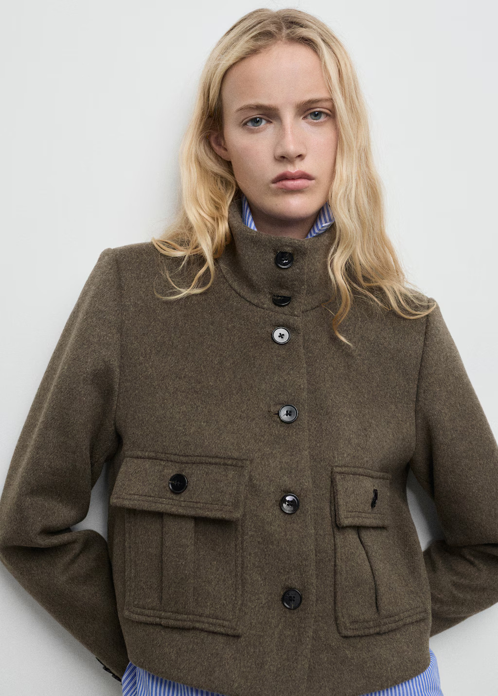 Wool-blend jacket with pockets - Women | MANGO United Kingdom | MANGO (UK)