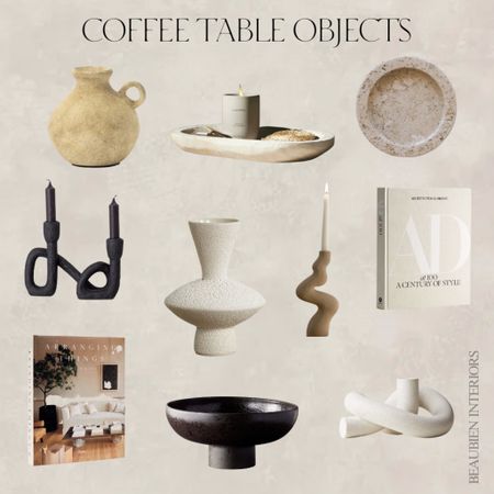Here’s some different decor we love to style coffee tables with! For us, it’s all about implementing contrast and cohesion, combining hard and soft surfaces, and maintaining balance. Remember to practice patience with this process and take your time putting together decor that feels personal 🤍