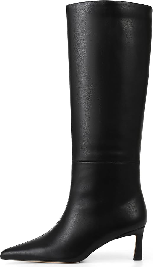 Knee High Boots Womens Wide Calf Kitten Heel Tall Boots Pointed Toe Suede Long Boots Trendy Dress... | Amazon (US)