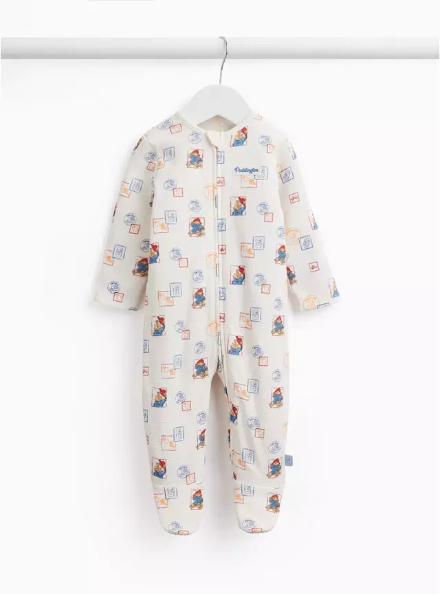 Buy White Paddington Print Sleepsuit 3-6 months | Sleepsuits and pyjamas | Tu | Tu Clothing