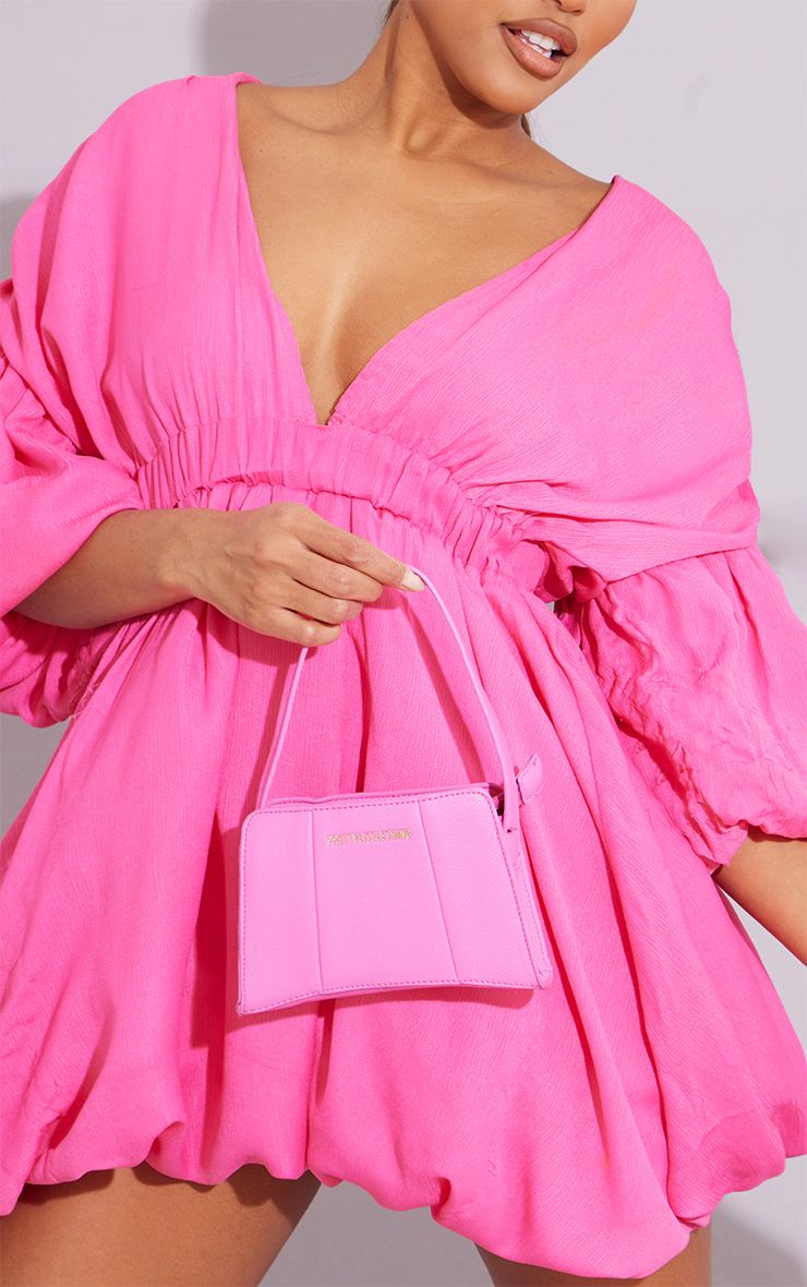 Plt Bright Pink Triangular Shoulder Bag | PrettyLittleThing CAN