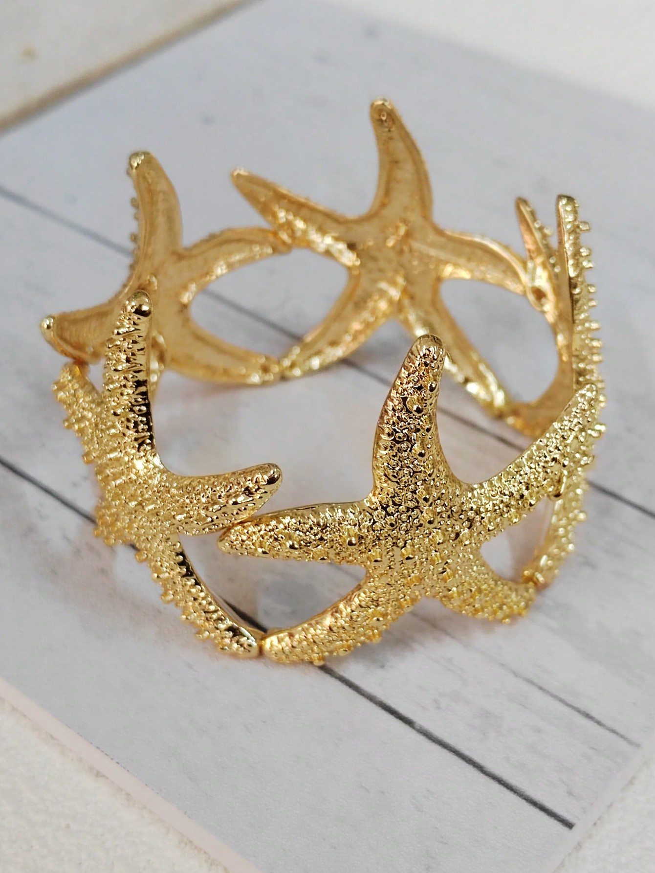 Elastic Gold Silver Big Starfish Bracelet Bangle Beach Jewelry | SHEIN USA | SHEIN