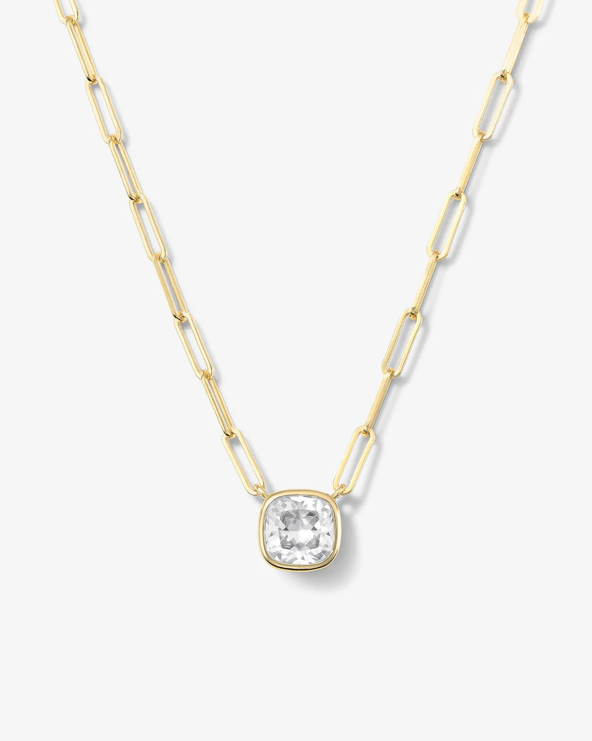 Baby Samantha Single Cushion Necklace - Gold|White Diamondettes | Melinda Maria