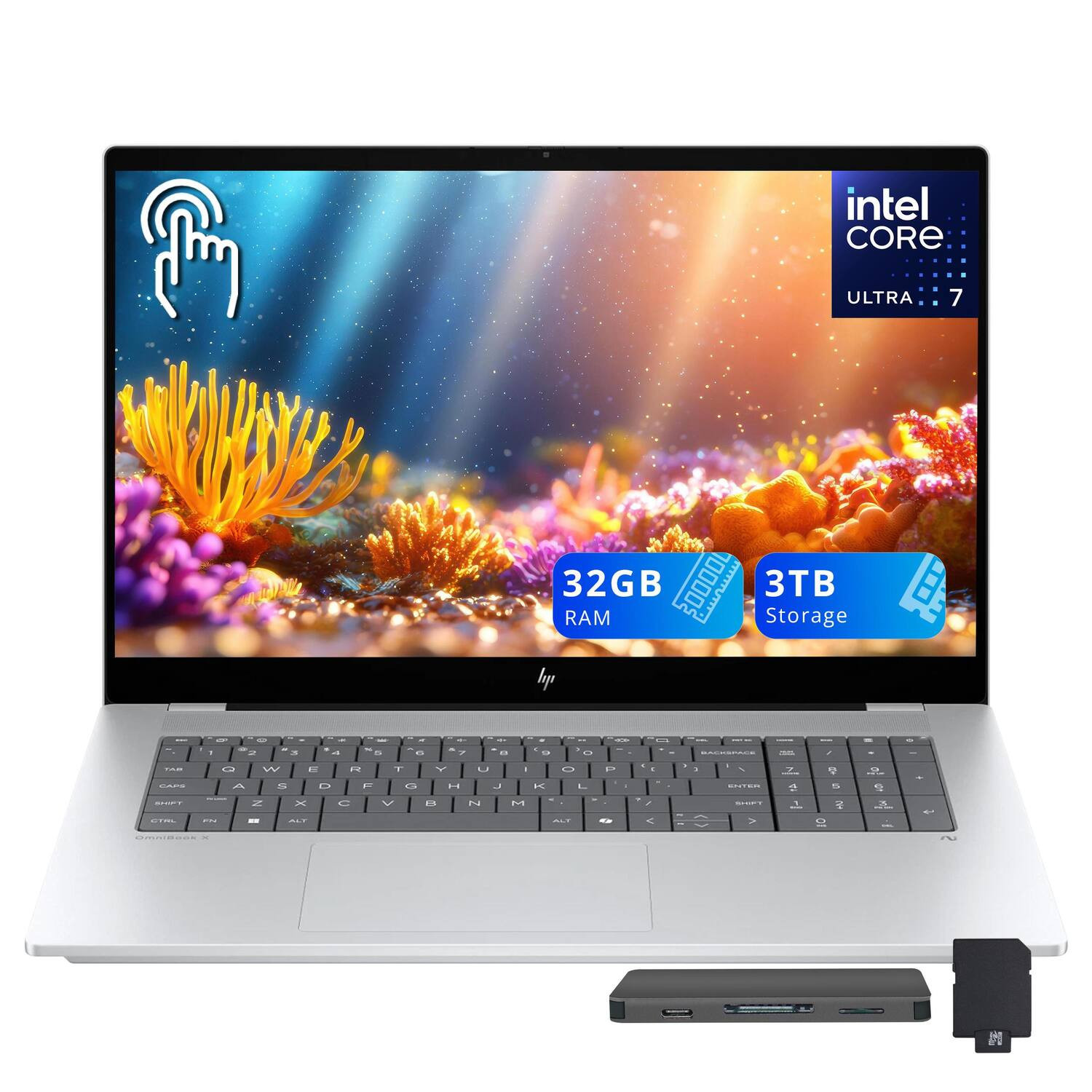 HP - Upgraded - OmniBook 7 17.3" FHD Touch Laptop,Intel Ultra 7 258V,32GB RAM,2TB SSD+1TB Dock Set,Backlit Keyboard,Win 11 - Silver | Best Buy U.S.