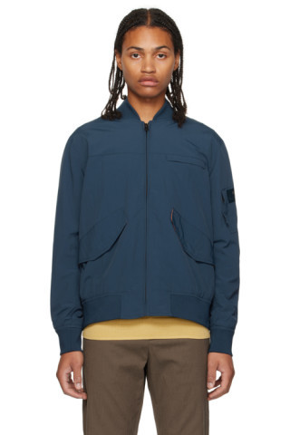 Blue Zip Bomber Jacket | SSENSE