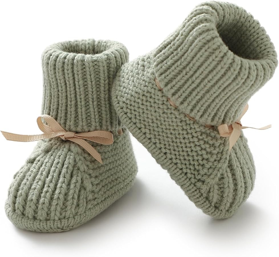 mimixiong Baby Booties Newborn Infant Sock Shoes Hand Knitting Crochet Boy and Girl Cozy Shoes | Amazon (US)