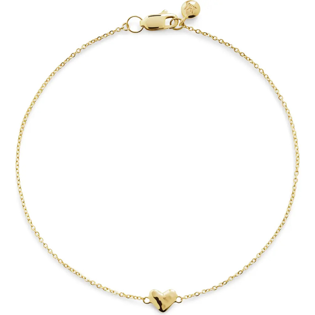 Monica Vinader Mini Heart Chain Bracelet in 14K Gold at Nordstrom, Size Medium | Nordstrom