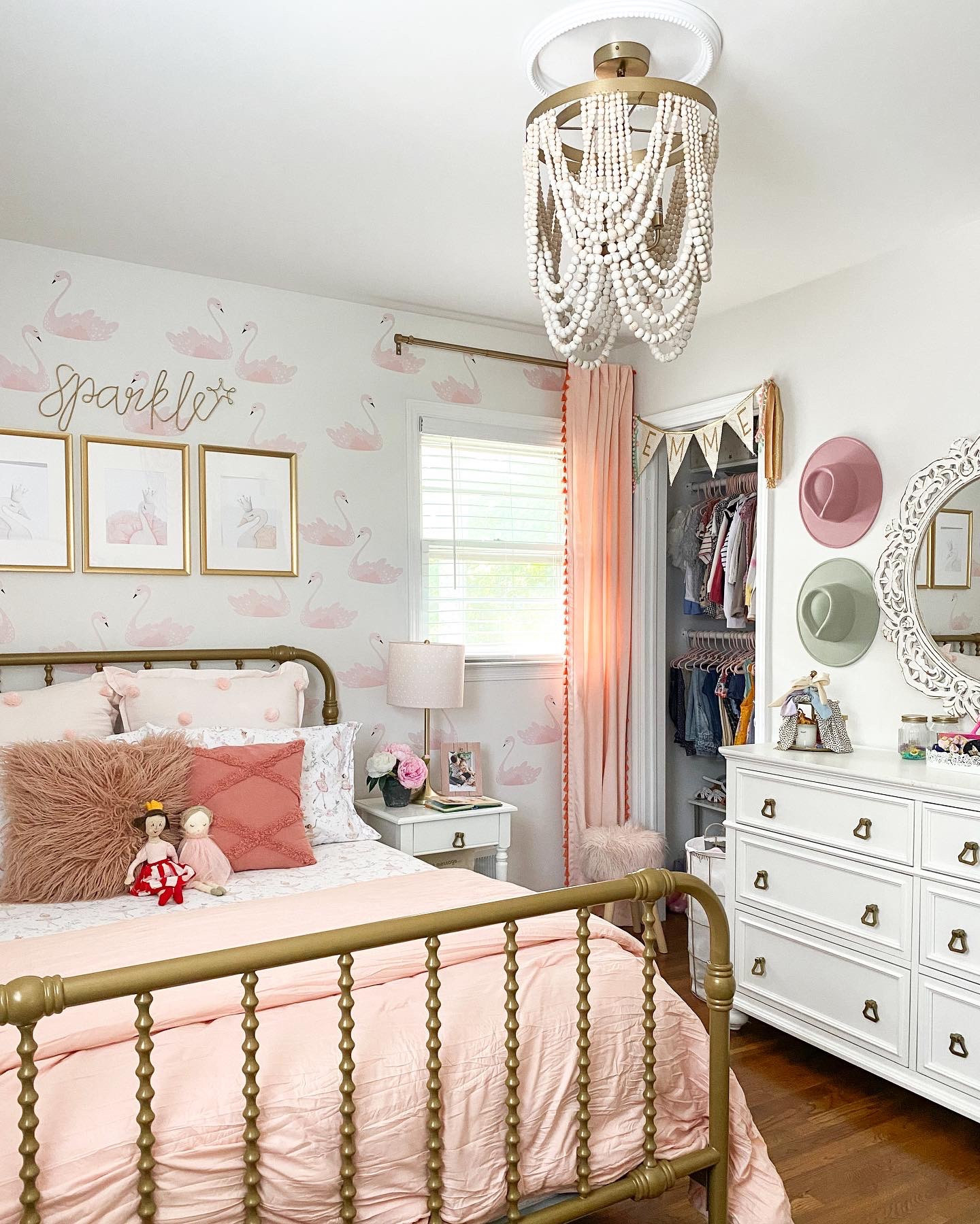 Light fixtures can really elevate any room. Here are two examples of how changing the light fixtures from basic to statement pieces tied to the room together #bedroom #livingroom #roomrefresh 