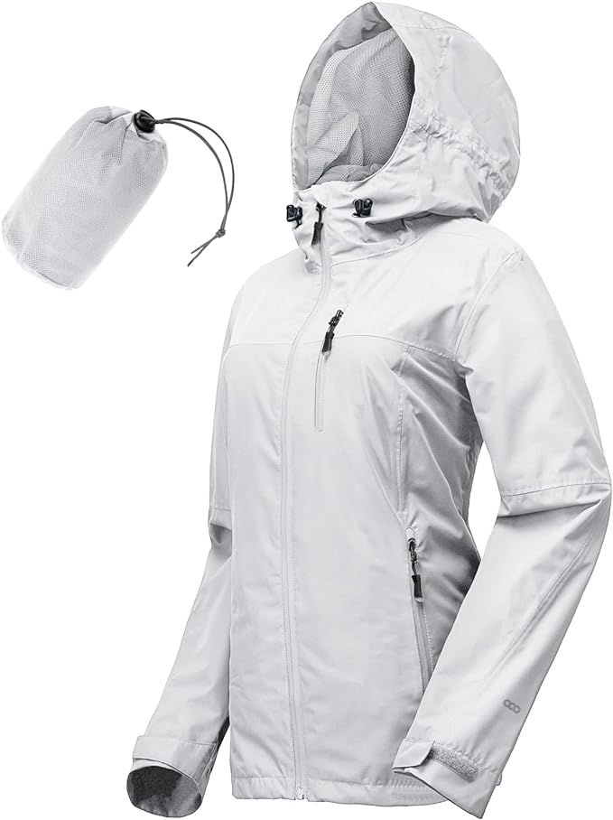 33,000ft Packable Rain Jacket Women Lightweight Waterproof Raincoat with Hood Cycling Bike Jacket... | Amazon (US)