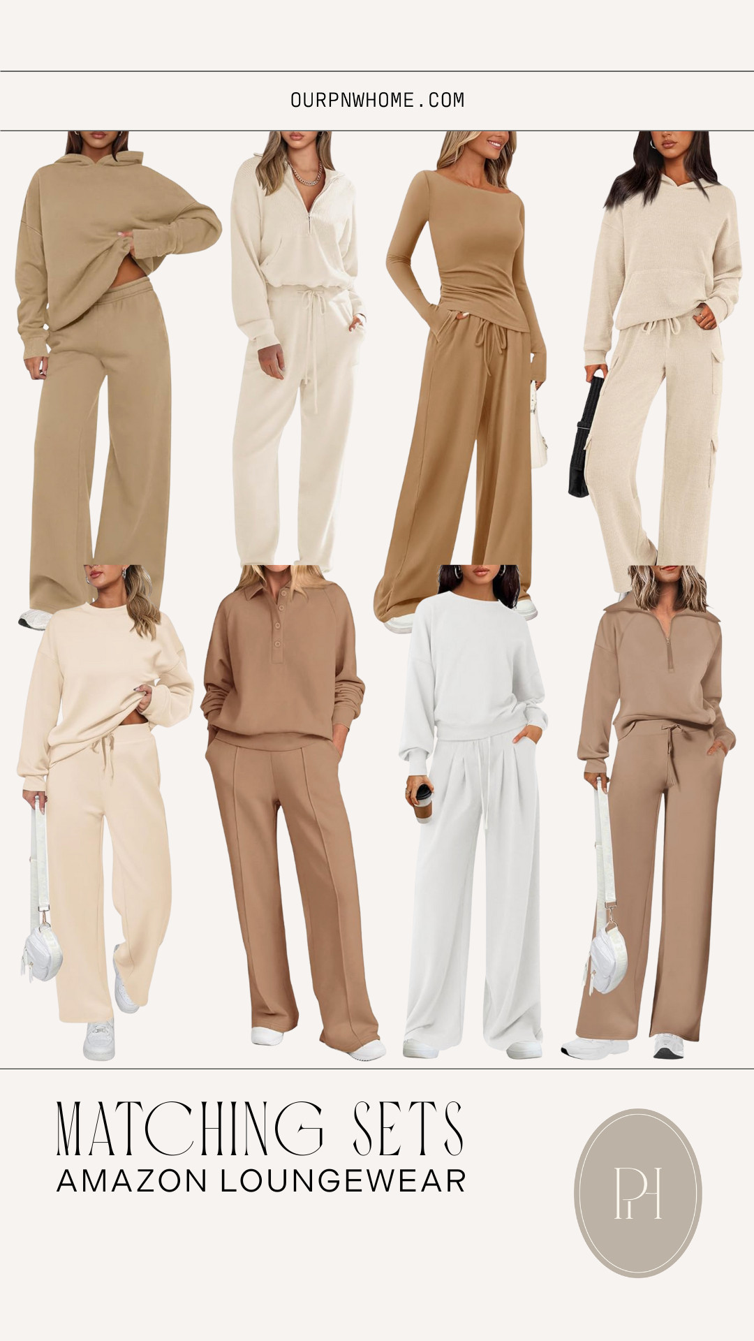 Matching sets I'm loving from Amazon!

travel sets, neutral loungewear, tan sweatsuit, white sweatsuit, off-white loungewear, cream loungewear, comfy looks, travel outfit, homebody, Amazon fashion finds 

 #LTKootd #LTKmomlife #LTKFindsUnder100