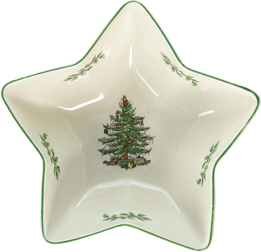 Spode Christmas Tree Star Serving Bowl | 6.25 Inch Serving Bowl for Sides, Nuts, Candy and Holida... | Amazon (US)