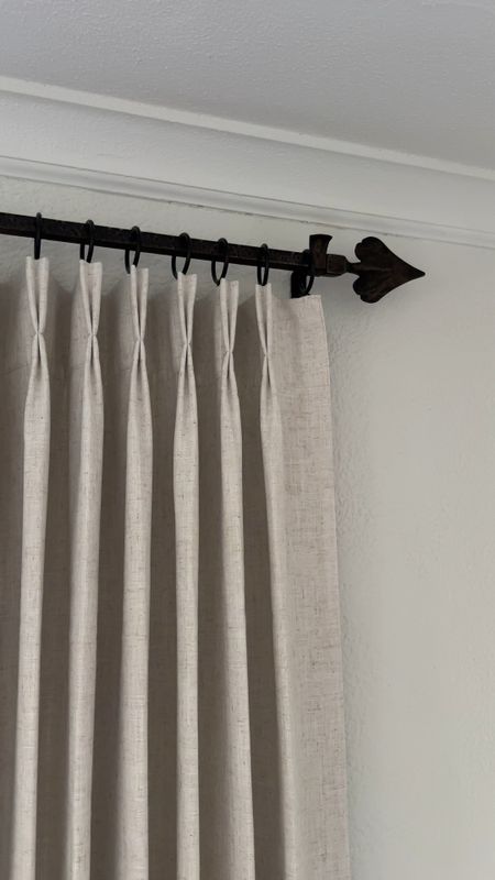 Close up of our affordable pinch pleat curtains. You can save 10% today by checking the promo box. Also linking the curtains rings which I think really helps create a classic look. *window treatments, drapery 

#LTKHome #LTKStyleTip #LTKSaleAlert