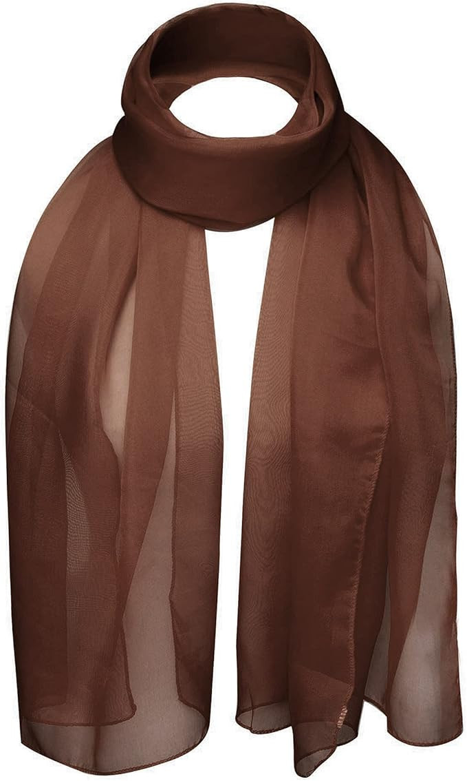 Basic Sense Chiffon Scarf Sheer Soft Plain Neck Wrap for Women Neatly Stitched | Amazon (UK)