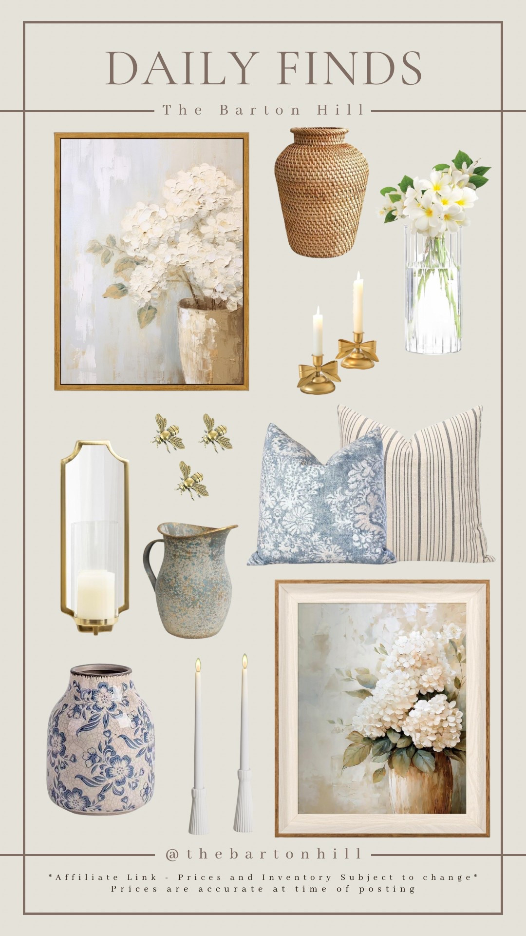 Hydrangeas, brass bows, and patterns that make my neutral-loving heart flutter—this one’s giving vintage charm with a modern twist. Tap to browse all the finds I’m currently obsessing over (and yes, the bees are as cute in real life).

#LTKspring #LTKcanada #LTKsummer