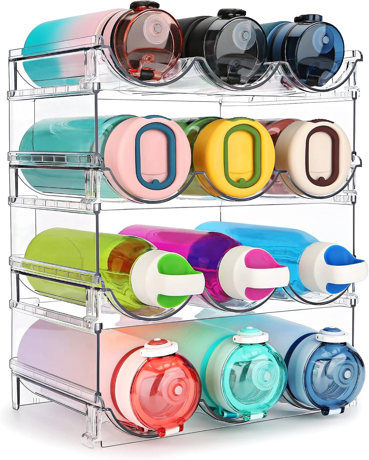 spospo Water Bottle Organizer for Cabinet 4 Pack Water Bottle Holder | Amazon (US)