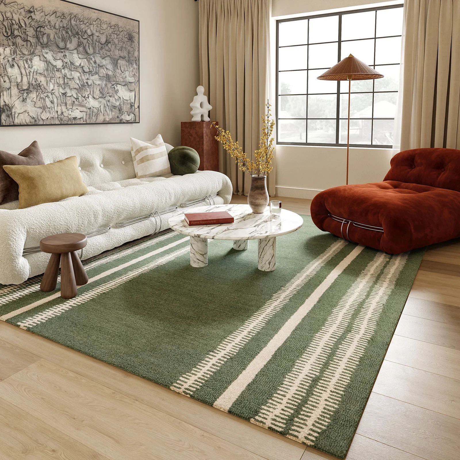 Kari Striped Wool Rug | Rugs USA