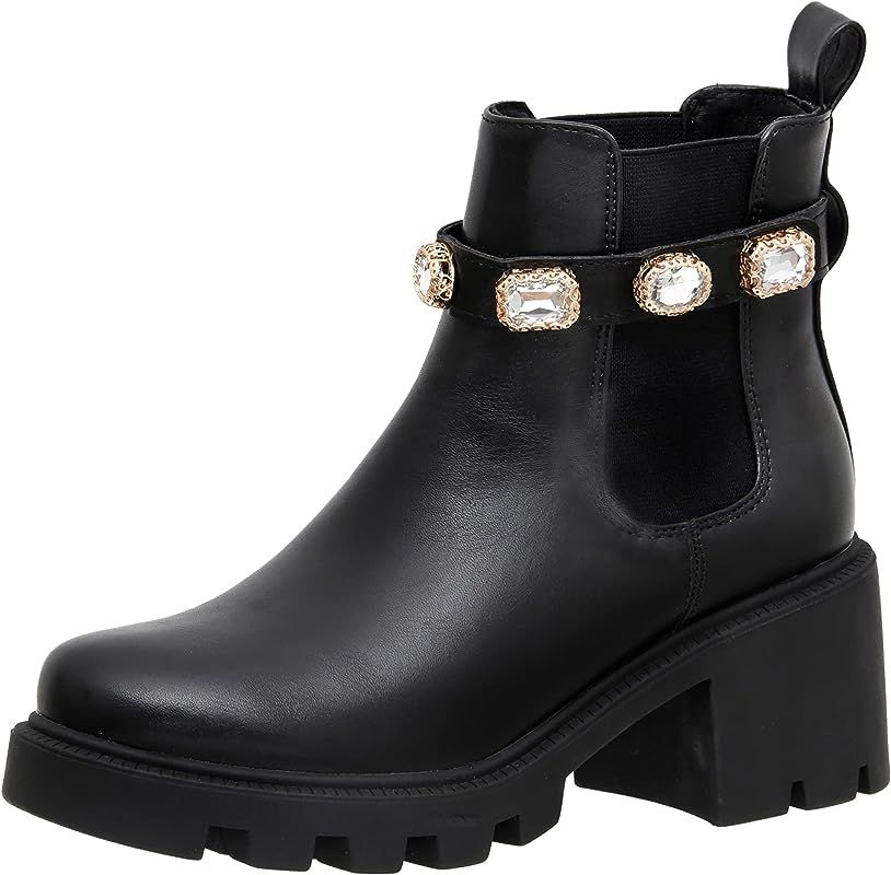 CUSHIONAIRE Women's Julie chelsea boot with Jeweled strap +Memory Foam | Amazon (US)