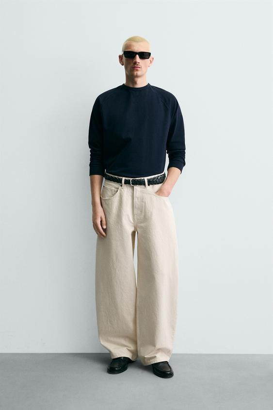 Zara - Balloon Fit Jeans - Ecru - 31 (Us 31) - Man | Zara US
