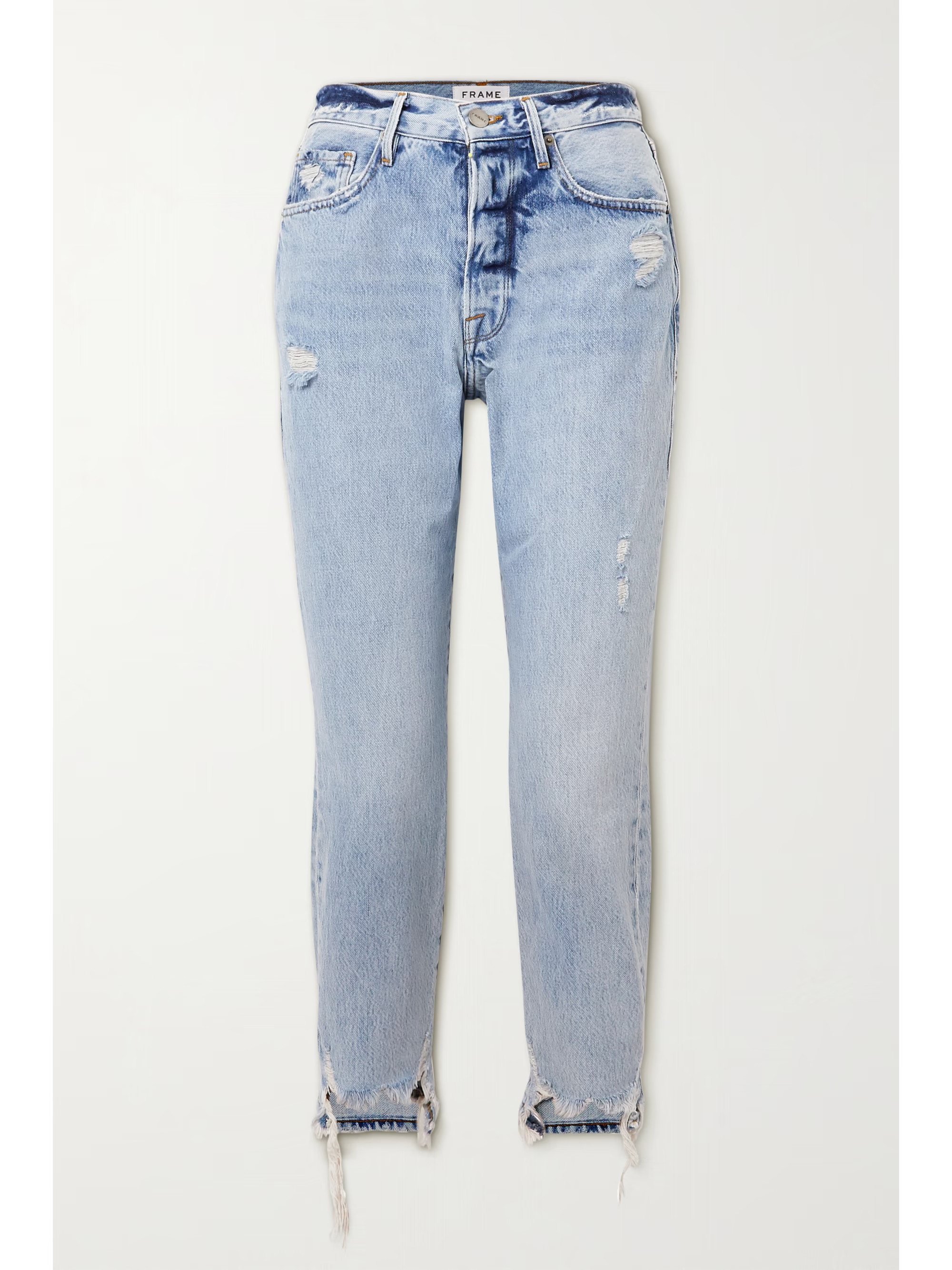 Le Original distressed high-rise straight-leg jeans | NET-A-PORTER (US)